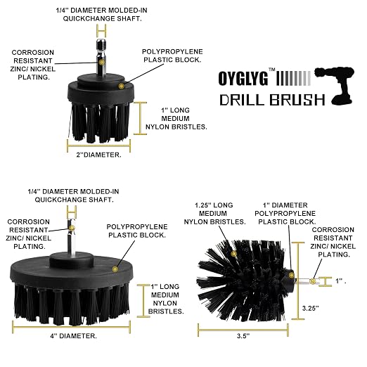 Drill Brush Attachment Kit, 4-Piece Cleaning Kit - Image 6