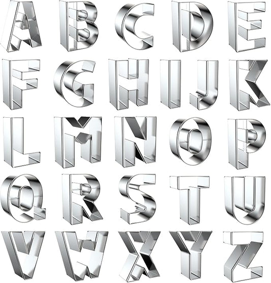 2 Inch Alphabet Cookie Cutter Set by Xzhloym