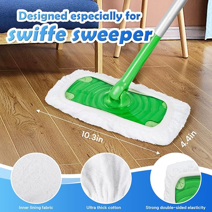 5 Pack Reusable 100% Cotton Mop Pads Compatible - Image 3