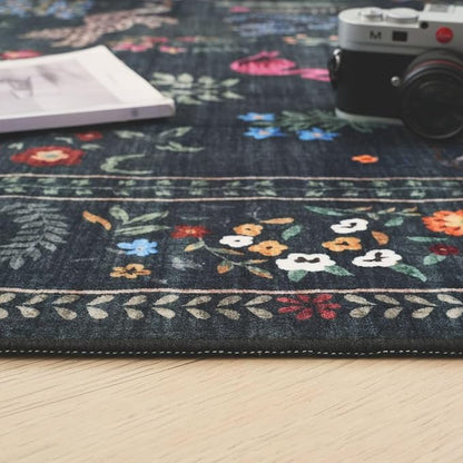 Rugcomf Runner Rug for Kitchen Rug Non Slip 2'6''x8' Washable Rugs with Rubber Backing Soft Floral Animal Carpet Runner for Kitchen, Laundry, Bedroom, Bathroom (Green)