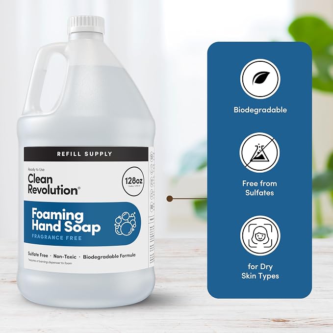 Clean Revolution Foaming Hand Soap Refill Supply Container, Ready to Use Formula - Image 4