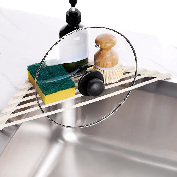 Tomorotec Compact Silicone-Coated Triangle Dish Drying Rack - Image 4
