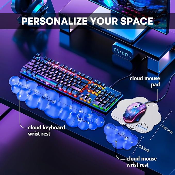 JIKIOU Clear Gel Wrist Rest for Keyboard and Mouse, Cool Silicone Mouse Wrist - Image 4