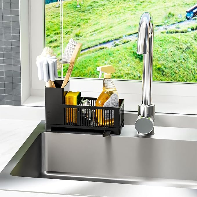 Sink Caddy & Kitchen Sink Organizer, Plastic Kitchen Countertop Organizer - Image 6