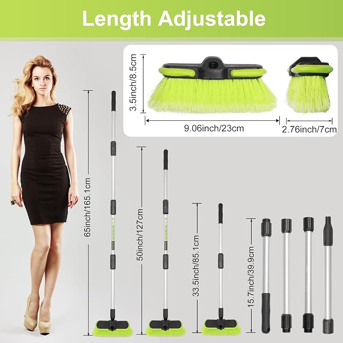 65”165cm Car Wash Brush Long Handle Soft Bristle Scrub Cleaning Mop - Image 4