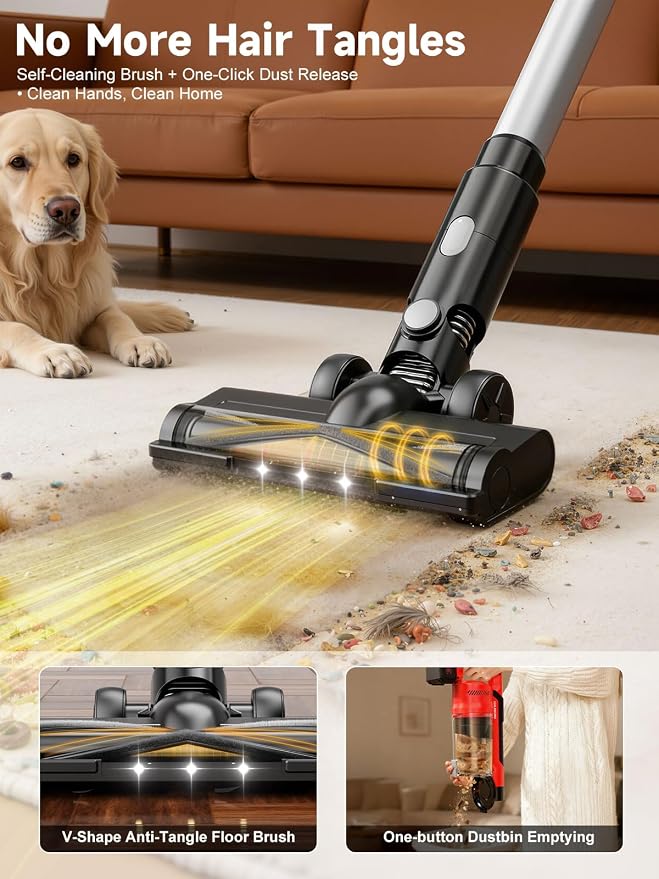60KPa Cordless Vacuum Cleaner for Home, 700W Pet Vacuum, 70-Min Runtime - Image 6