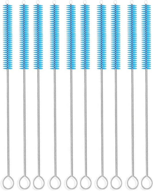 Long Straw Brush, Nylon Pipe Tube Cleaner 10-ihch X 2/5-inch Set of 10 by DESIN