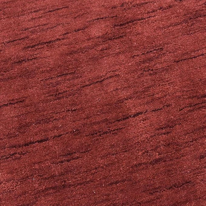 Hand Knotted Loom Wool ECO-Friendly Area Rugs - 6'x6', Octagon, Red Color, Solid Plain Design, High Pile Thick Handmade Anti Skid Area Rugs for Living Room, Bed Room (L00111)