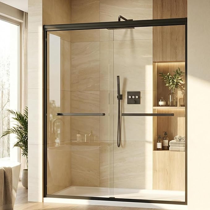 Sliding Shower Door, Fully Framed Aluminum Alloy 50"-60" x 72" Adjustable by IDEALHOUSE