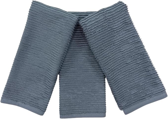 Serafina Home Slate Blue Gray Grey Kitchen Hand Dish Towels: Oversized 28" x 18" - Image 8