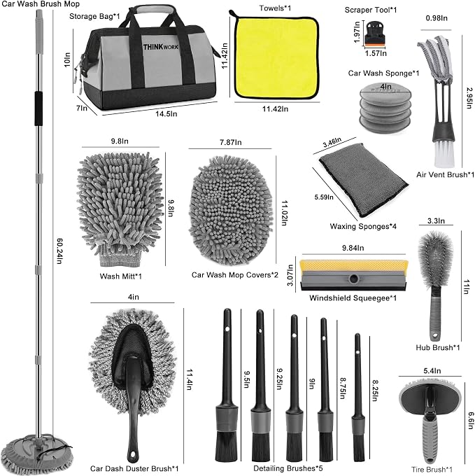 THINKWORK Car Wash Kit, Car Washing Brush - Image 8