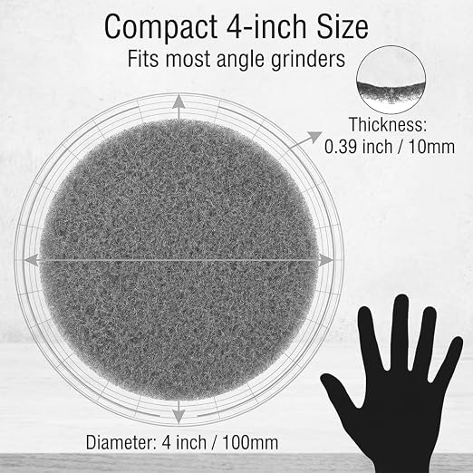 4 Inch 800 Grit Drill Brush Scrubber Scouring Pads, Random Orbital Sander - Image 2