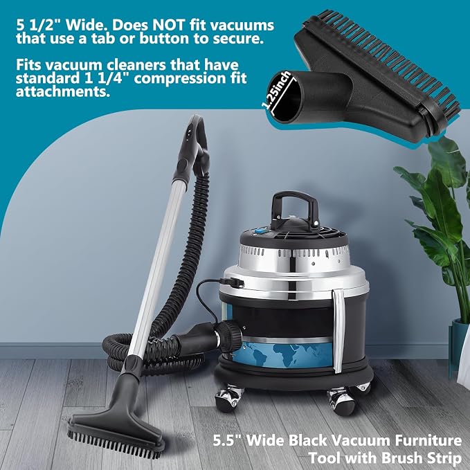 HASMX 5.5" Wide Black Vacuum Furniture Tool - Image 2