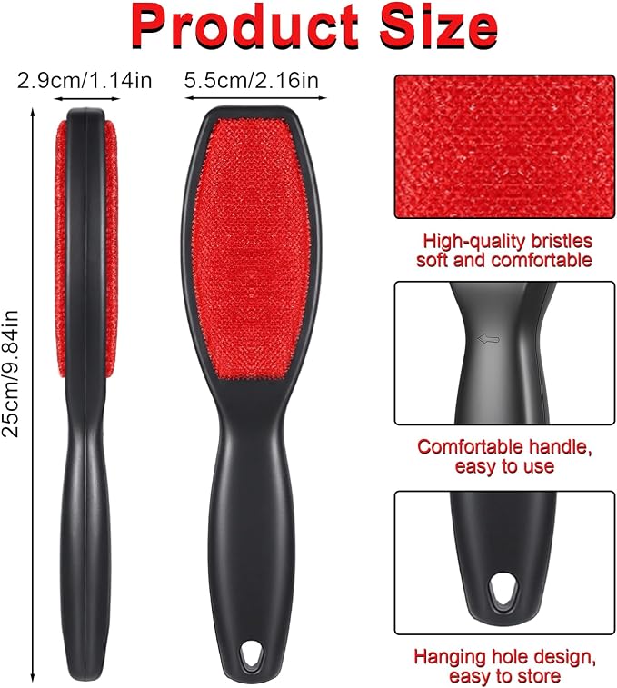 3 Pack Lint Brushes for Clothes, Double-Sided Lint Remover Brush, Reusable Pet - Image 2