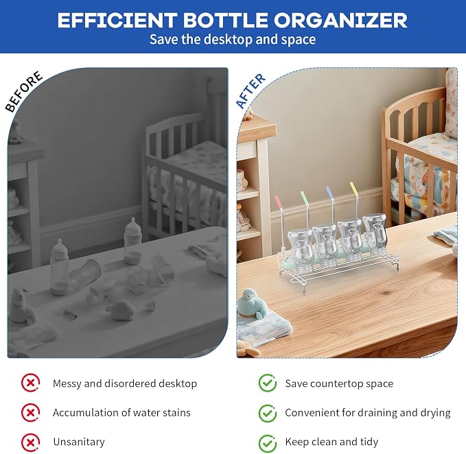 Bottle Drying Rack Stainless Steel Fold Water Bottle Drying Rack Organizer - Image 7