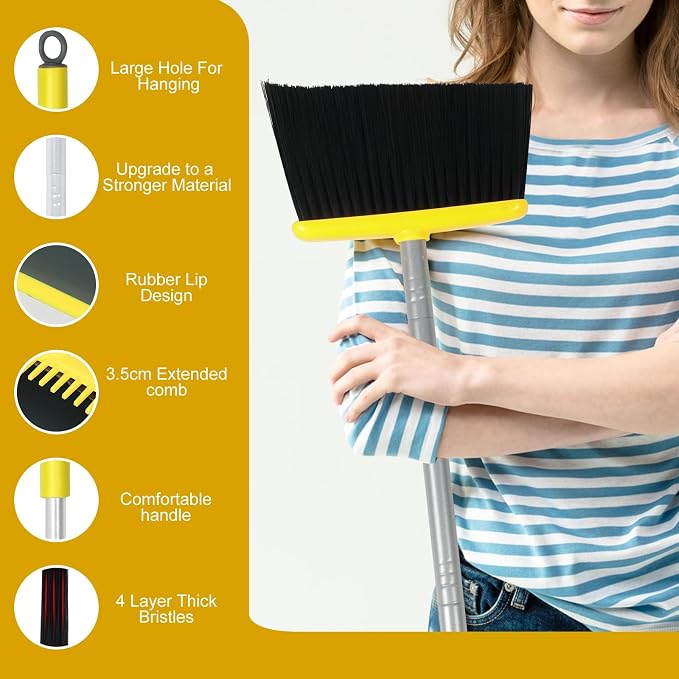 Broom and Dustpan Set with 54 Inch Long Handle - Image 3