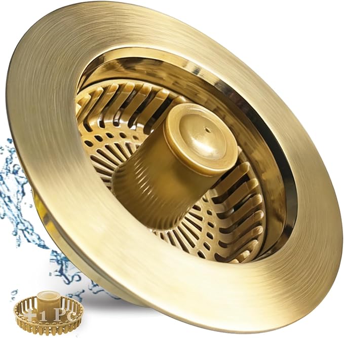 Kitchen Sink Drain Strainer, 3 in 1 Pop up Kitchen Sink Stopper, by BAOLSLS