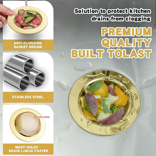 RQYEKDO 2-Pack Kitchen Sink Strainer Stainless Steel - Image 2