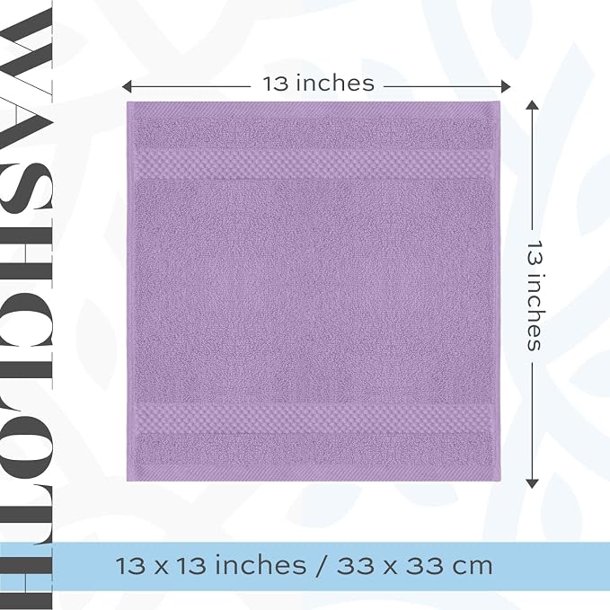 White Classic Luxury Cotton Washcloths 13x13 Inch - Image 4