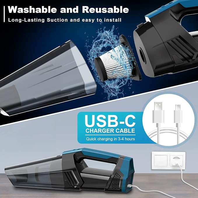 Cordless Car Vacuum Lightweight High Power Handheld Vacuum Cleaner - Image 4
