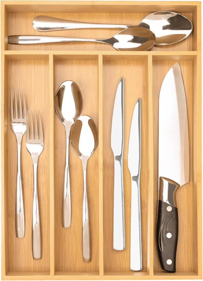 Silverware Organizer Bamboo Kitchen Drawer Organizer Utensil Organizer by Conflech