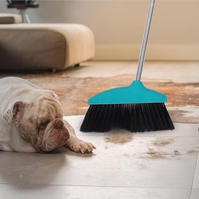Soft Bristle Angle Broom Metal Handle Household Floor Sweeping Broom Pet Hair - Image 3