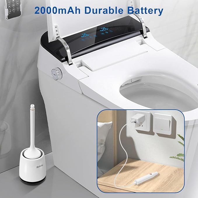Electric Toilet Brush, Silicone Toilet Brush, Toilet Bowl Brush and Holder Set - Image 5