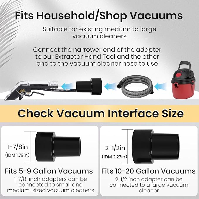 Extractor Hand Tool for Shop Vac, Add Cleaning Brushes, Anti Fall Transparent - Image 2