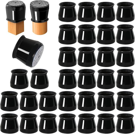 32 Pcs Chair Leg Protectors for Hardwood Floors, Silicone Felt Furniture Leg by OASMU