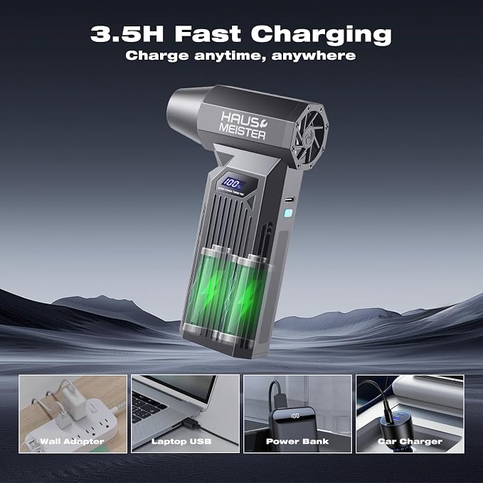 Electric Air Duster Rechargeable, HAUSMEISTER Airflex Turbo 150, 000 RPM - Image 7