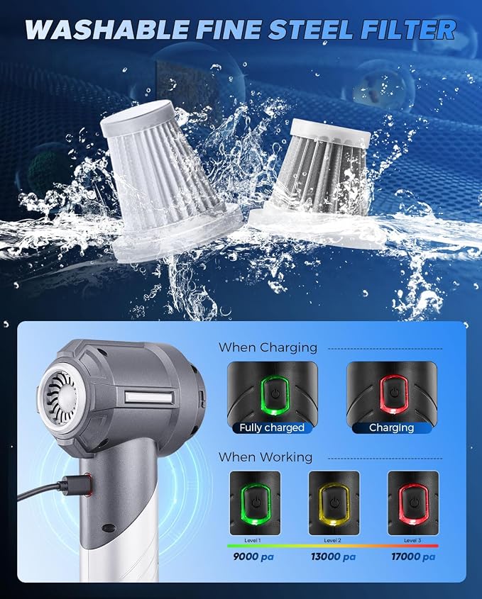 Saker Car Vacuum Portable Cordless, Foldable Mini Handheld Vacuum Cordless and - Image 8