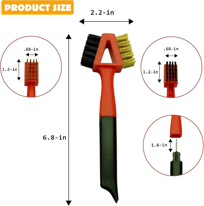 3Pcs, Brass Brush, Wire Brush, Metal Brush, Nylon Brush, Rust Cleaner - Image 5