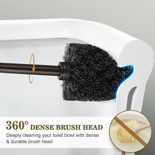 Toilet Bowl Brush Holder Set: Bathroom Deep Cleaning Toilet Scrubber Rim Cleaner - Image 2