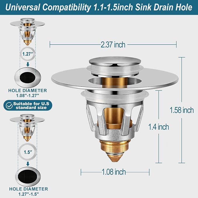 Universal Bathroom Sink Stopper - Image 2