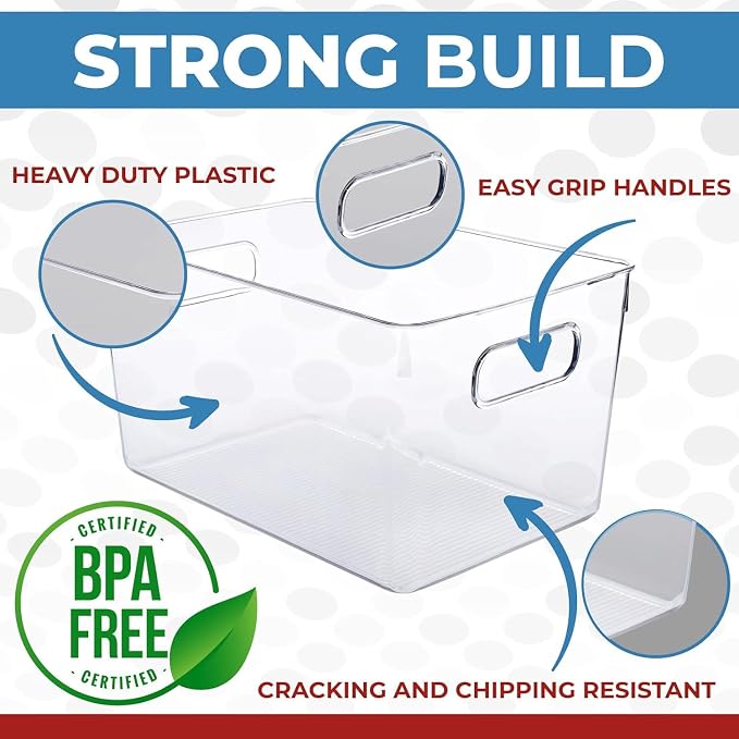 Clear Plastic Stackable Storage Bins - Image 2