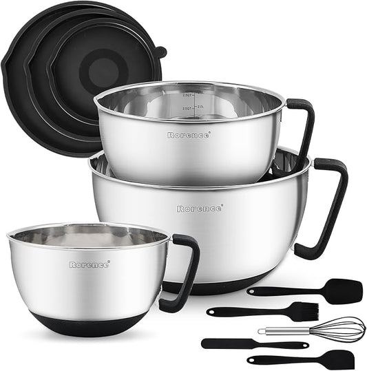 Rorence Stainless Steel Mixing Bowls: Metal Mixing Bowl Set by Rorence