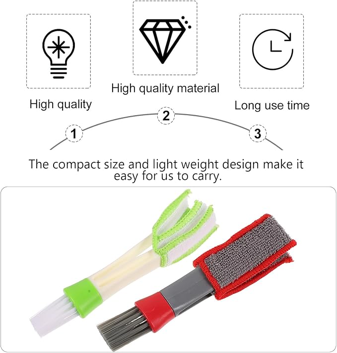 Car Air Vent Cleaning Brush Double Ended Mini Duster 2pcs Set - Image 3