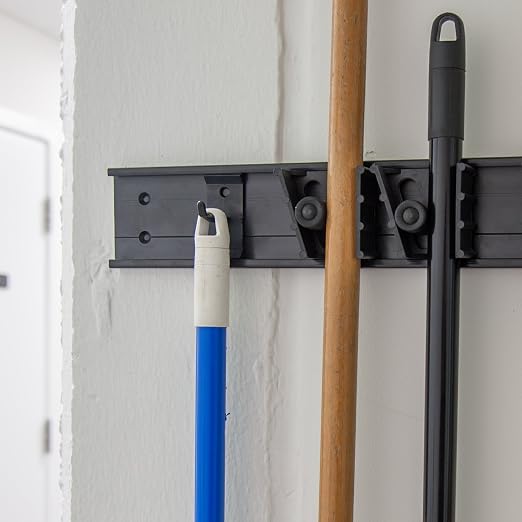 Carlisle FoodService Products Roll 'N Grip Plastic Broom Holder Wall Mount - Image 6