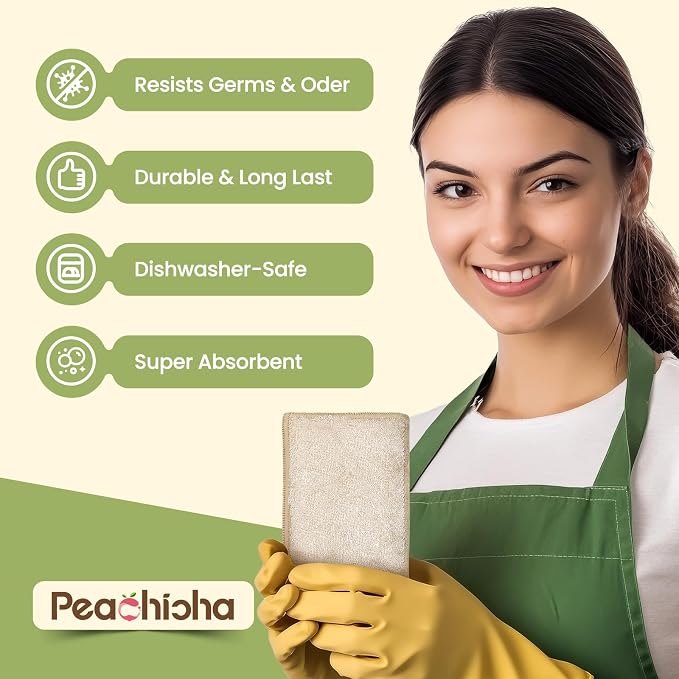 Bamboo Sponges for Dish Washing Reusable Dish Sponge Multi Use Kitchen Sponges - Image 2