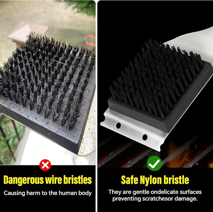 Grill Brush and Scraper, Dual Grip Design, Extra Strong BBQ Cleaner Accessories - Image 7