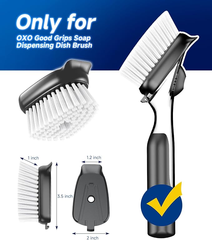 Dish Brush Head Replacement for OXO, 4 Pack Refill Head for OXO Dish Brush - Image 9