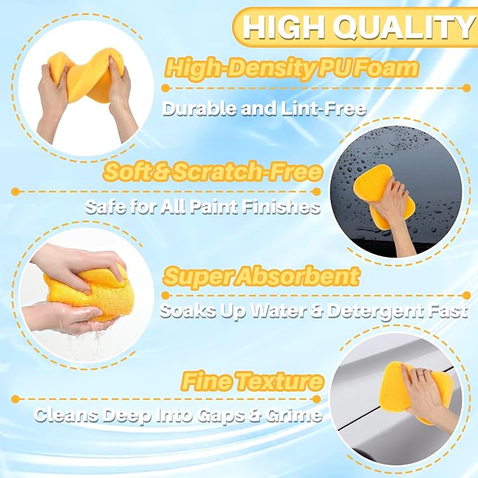 4PCS Large Car Wash Sponge – Sponges - Image 3