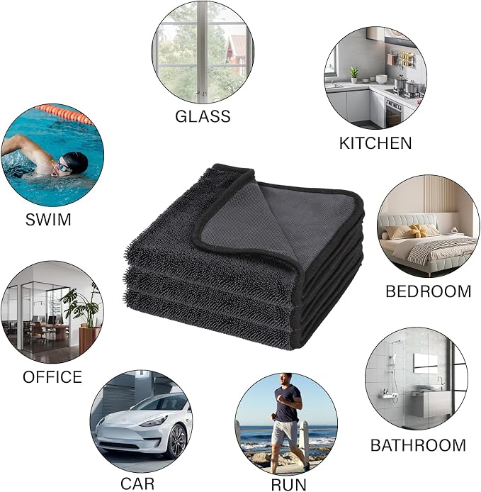 Shiny Shower Cleaning Cloth, Super Absorbent Bath Towels, Shower Doors Drying - Image 9