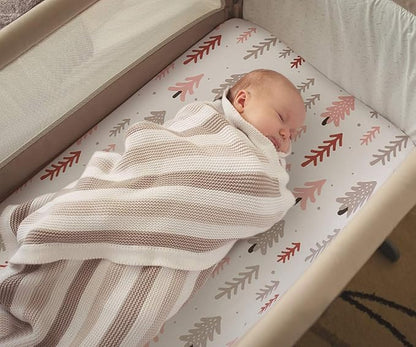 BROLEX 2 Pack Mini Crib Sheets, Stretchy Portable Fitted Playard Sheet Set, Convertible Playard Mattress Cover, Ultra Soft Breathable Material, Jungle Animals