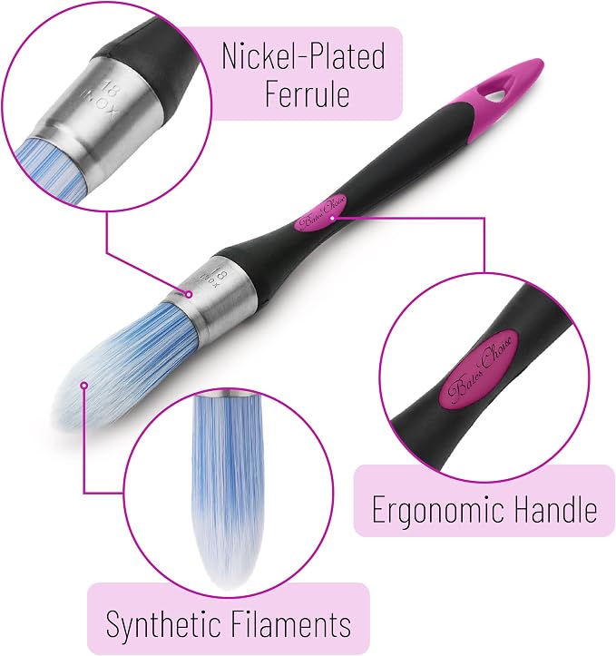 Bates- Trim Paint Brush, 0.75 Inch, Ergonomic Non-Slip Handle, Synthetic - Image 3