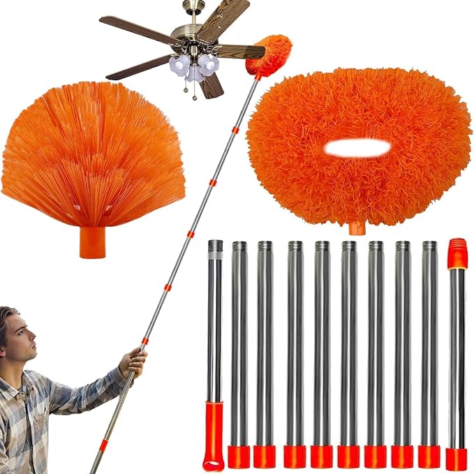 20+ Feet High Reach Dusting Kit, Cobweb Duster & Ceiling Fan Duster by BetterproductsBetterlife