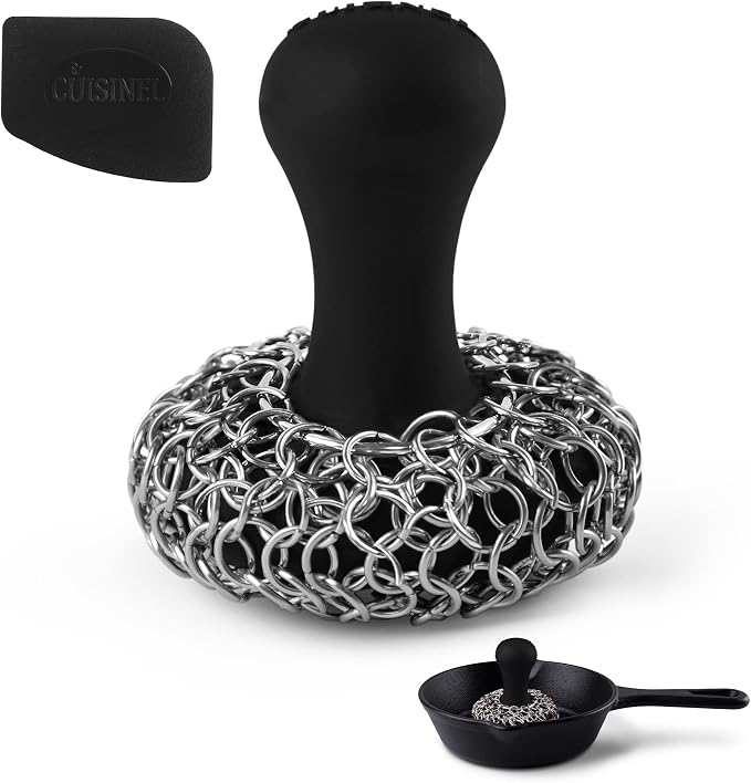 Cuisinel Cast Iron Chainmail Scrubber + Pan Scraper by Cuisinel