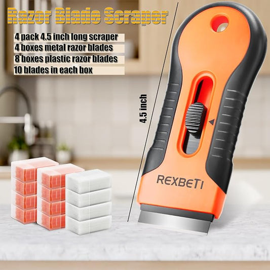 REXBETI Razor Blade Scraper Tool, 4 Pack Razor Scraper Set - Image 2