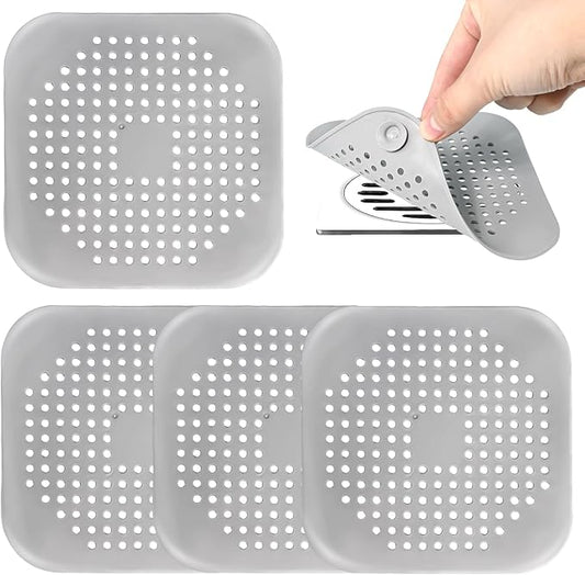4 Pack Shower Drain Hair Catcher, Silicone Hair Stopper by Unknown