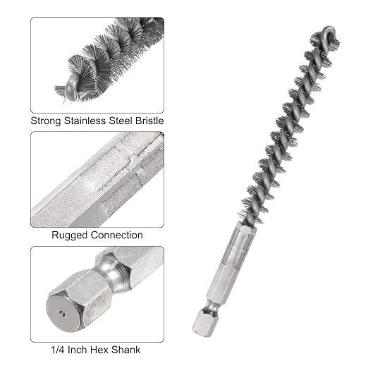 HARFINGTON 5Pcs Bore Brush Stainless Steel 10mm Dia Cleaning Twisted Wire Brush - Image 4